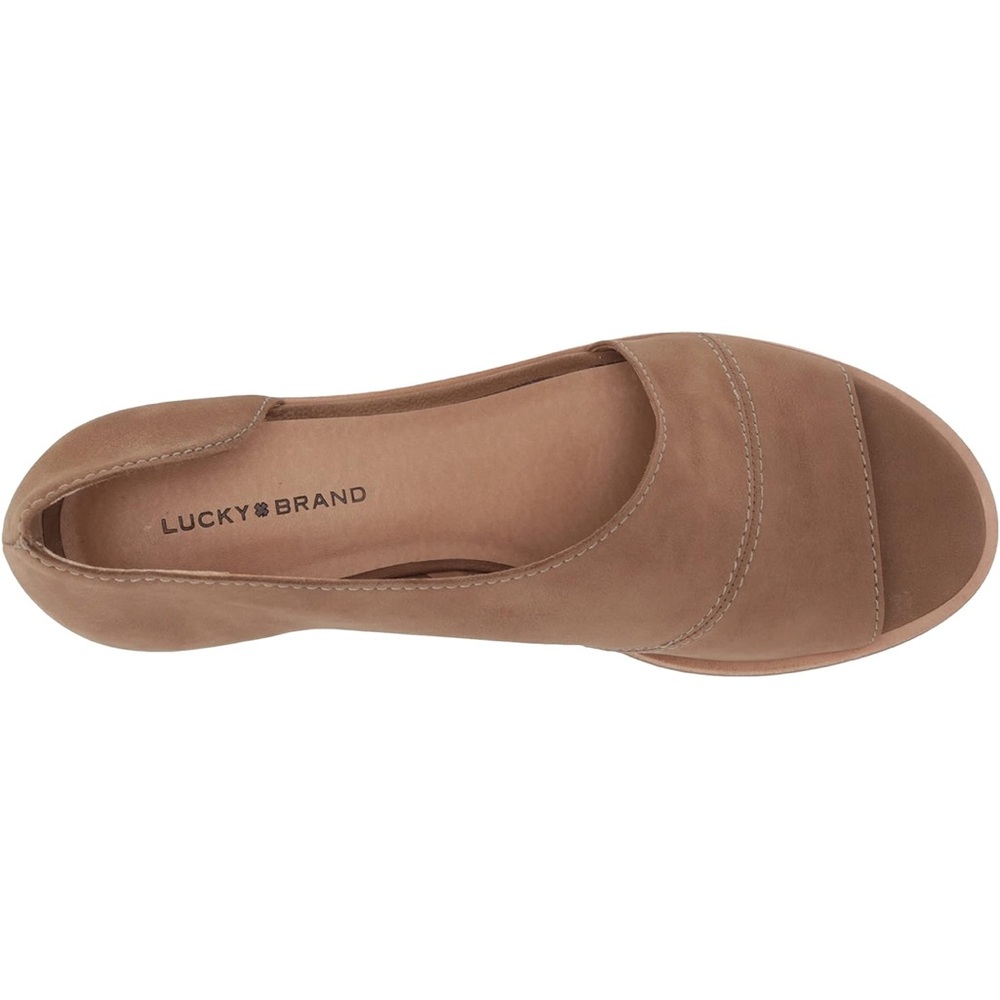 NWOT LUCKY BRAND SERKIE OPEN TOE SLIP ON SANDAL HEELS - Picture 10 of 12